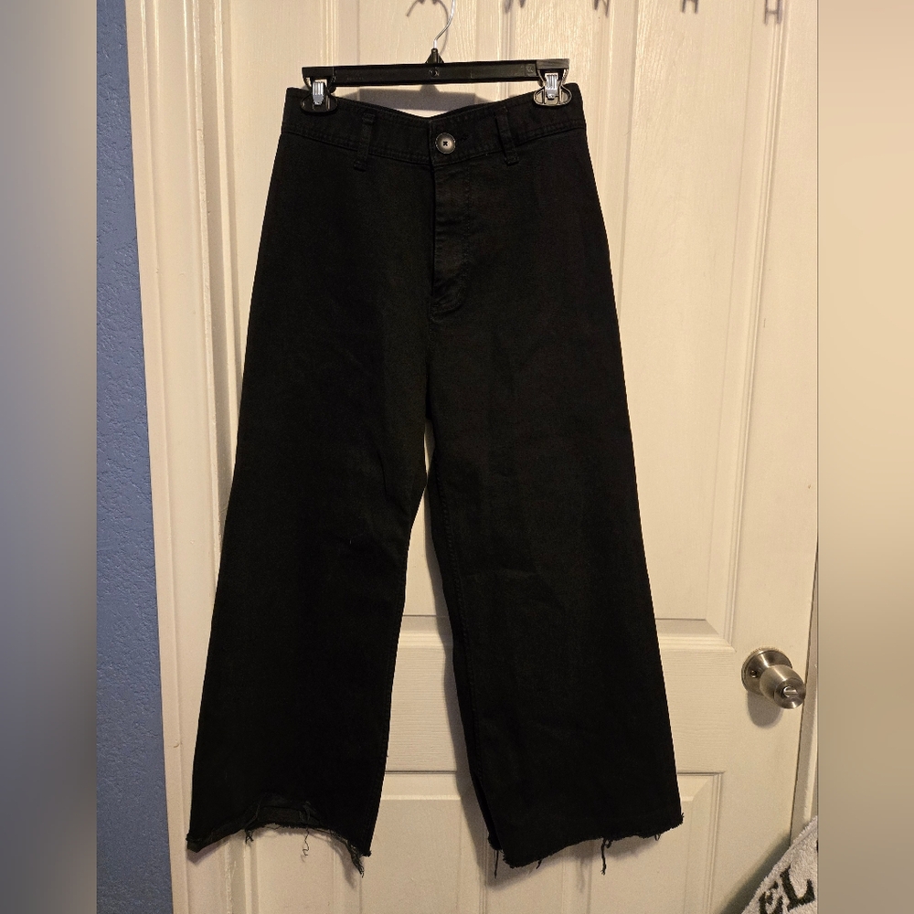 Zara High Rise Wide Leg Pants Women's Size 6 Color Black